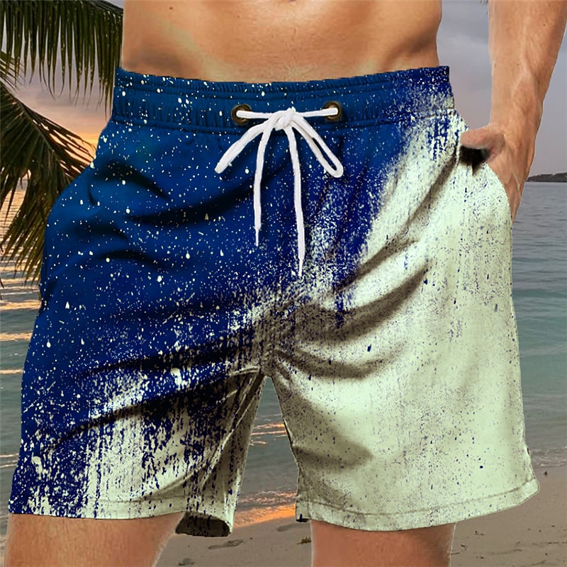 Men's Color Gradient Graphic Prints Swim Trunks Swim Shorts Board Shorts Mid Waist Hawaiian Boho Casual Daily Holiday Drawstring with Mesh lining Elastic Waist Designer Clothing Apparel4