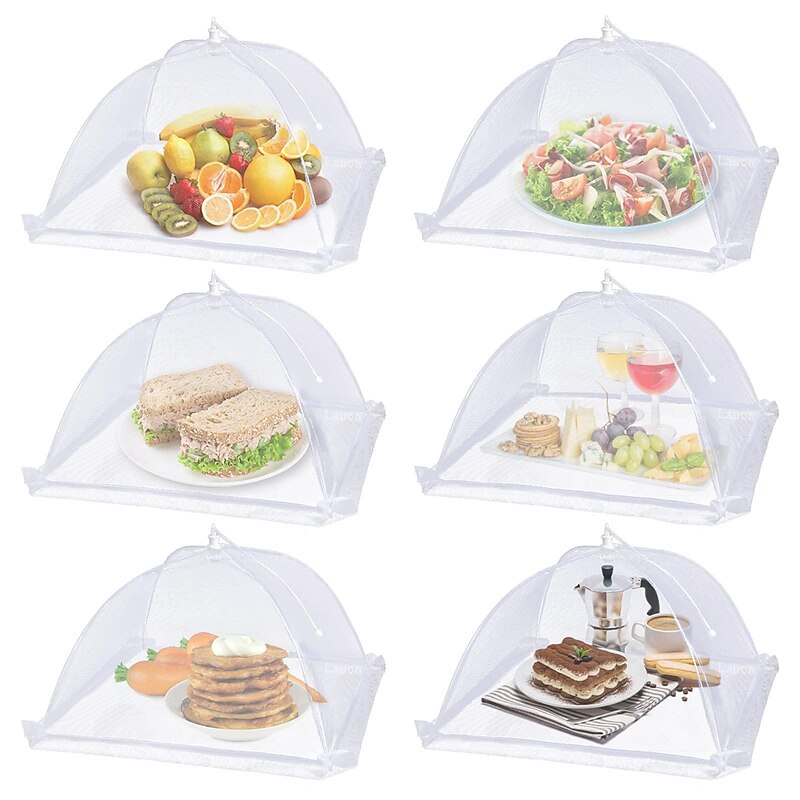 17inch 40 inch Large Food Cover, Mesh Food Tent, White Nylon Covers, Pop-Up Umbrella Screen Tents, Patio Net for Outdoor Camping Picnics Parties BBQ Collapsible and Reusable2