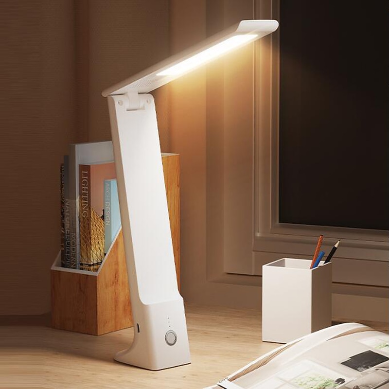 Portable Led Foldable Desk Lamp 3 Colors Touch Dimmable Table Lamp Usb Rechargeable Bedside Reading Light for Study Office Work2