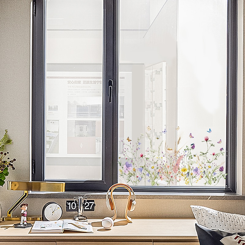 Spring Flower Butterfly Window Sticker Removable Home Decoration Glass Display Window Bathroom Bathtub Surface Electrostatic Sticker2