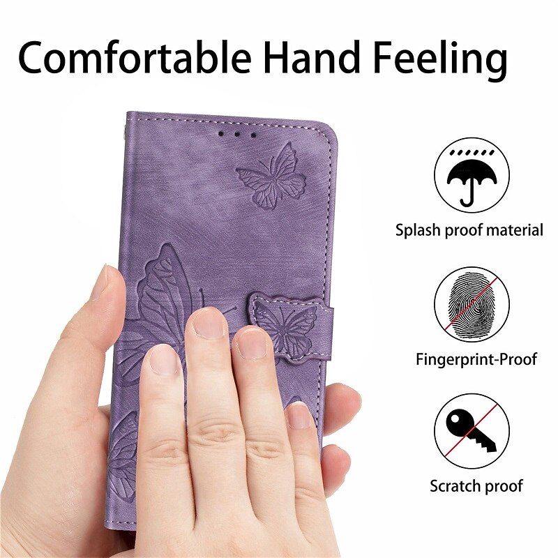 Phone Case For Samsung Galaxy S25 S23 S22 S21 FE S21 Ultra Plus A23 A32 Wallet Case Flip Wallet Full Body Protective Butterfly TPU PU Leather2