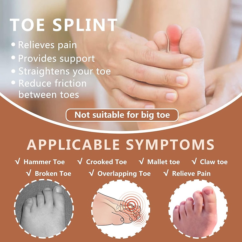 1PC Toe Splint, U-Shaped Toe Straightener, Hammer Toe Corrector for Women and Men, Toe Brace for Crooked Toe, Mallet Toe, Bent Toe, Claw Toe, Toe Wrap to Align and Support Broken Toe2