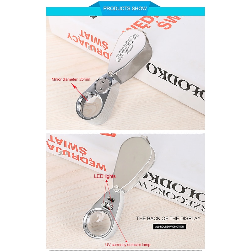 Folding Jewllery Loupe Portable Magnifying Glass 30x21 Portable  Magnifier Loupe Magnifying Glass Size Lovely  Magnifier Glasses Coins Stamps Antiques3
