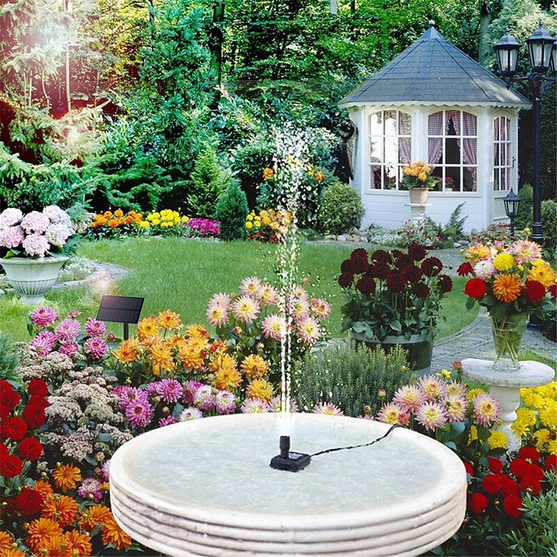 Solar Fountain Water Pump Solar Garden Pond Fountain Waterfall Outdoor Bird Bathing Water View Fountain Garden Decoration without Lighting3