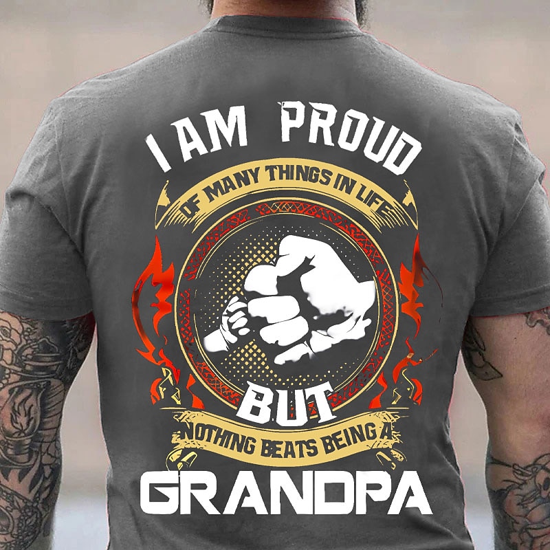 Men's Graphic Letter Hand T Shirt Back Print T Shirt Grandpa T Shirt Short Sleeve T shirt 3D Print Crew Neck Shirt Vintage Fashion Designer Outdoor Daily Sports Black Red Navy Blue Spring & Summer4