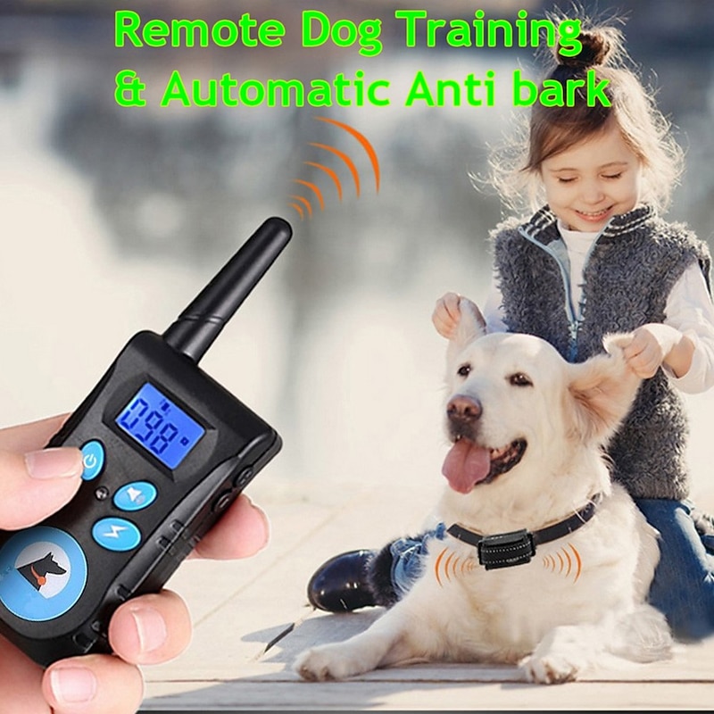 2 In 1 Automatic Anti Bark & Remote Training Collar Electric 3 Modes Beep Vibration Shock Waterproof Rechargeable Pet Behaviour Obedience Training2