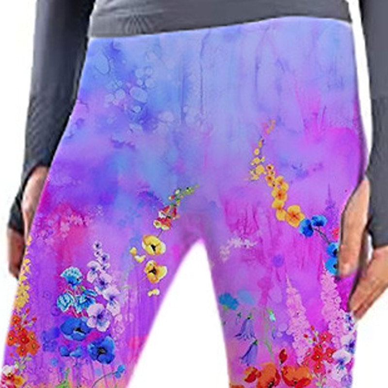 Kids Girls' Easter Leggings Floral Fashion Outdoor 7-13 Years Summer Purple3