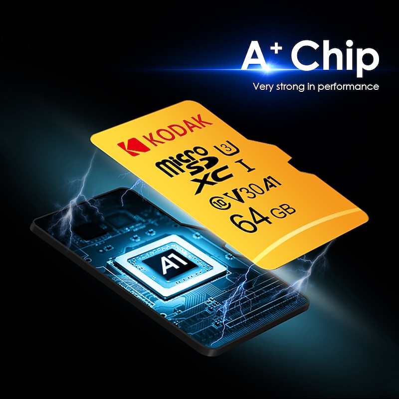 Kodak Micro SD Card U3 V30 256GB 128GB SDXC Flash Memory Card C10 U3 4K HD cartao de Memoria Micro SD TF Card With SD Adapter2