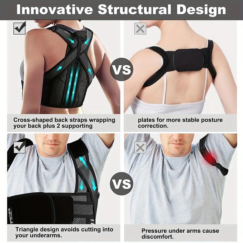 Back Posture Corrector, Adjustable Unisex Back Brace Support Clavicle Spine Back Shoulder Lumbar Posture Correction3
