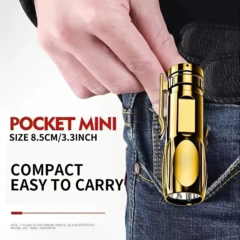 1pc Mini Portable LED Bright Flashlight With USB Fast Charging Water-resistant For Outdoor Hiking At Night4