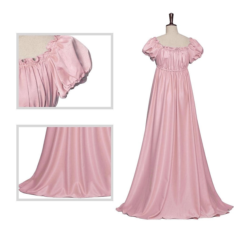 Plus Size Victorian Medieval Renaissance Cocktail Dress Vintage Dress Prom Dress Women's Girls' Costume Vintage Cosplay Party Halloween Carnival Dress2