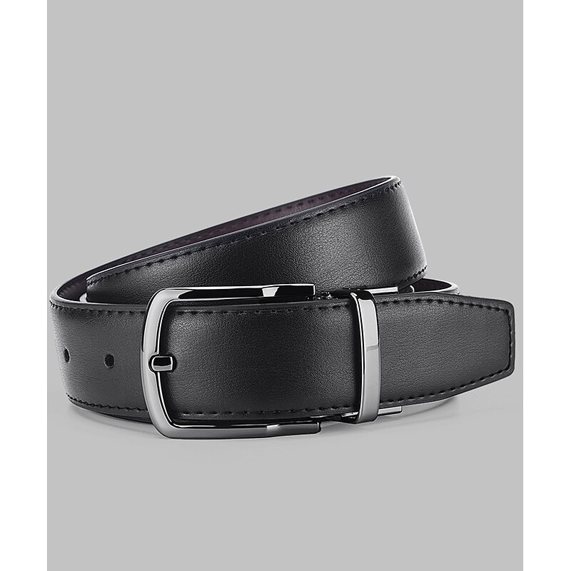 Men's Dress Belt Retro Casual Leather Belt Double-Sided Ratchet Belt Black Cowhide Alloy Pin Buckle Belt Stylish Gentleman3
