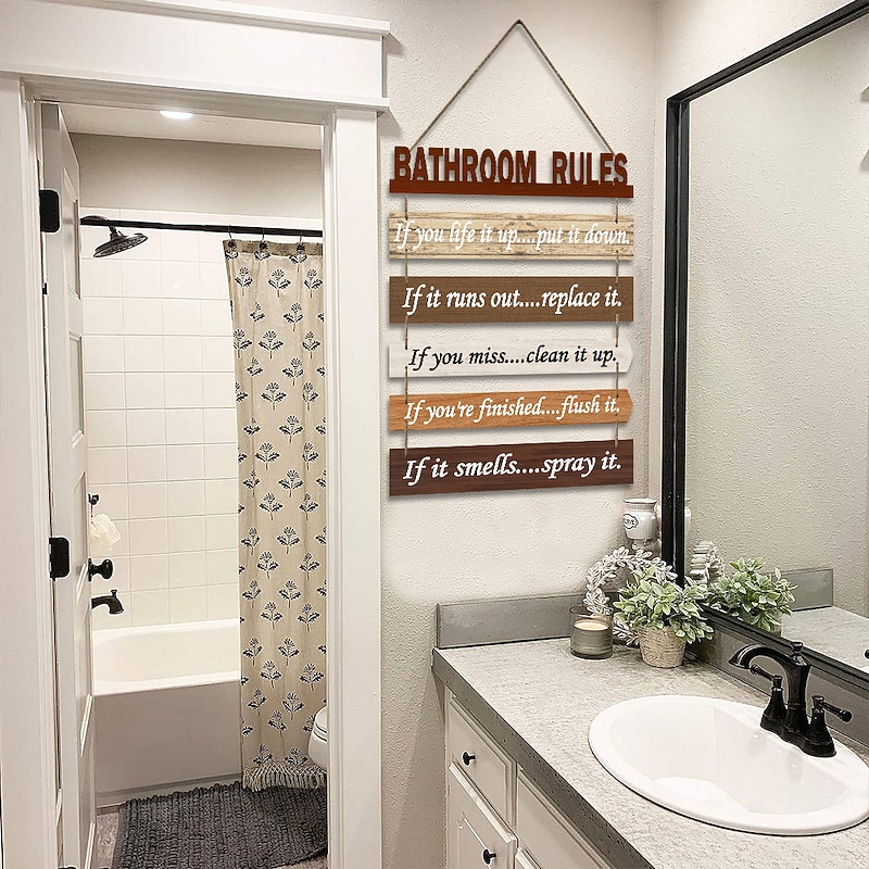 Wall Decoration Wall Hanging European Style Wall Decoration Wooden Tags Kitchen Bathroom Home Decoration Rules Wooden Tags Wall Hanging2