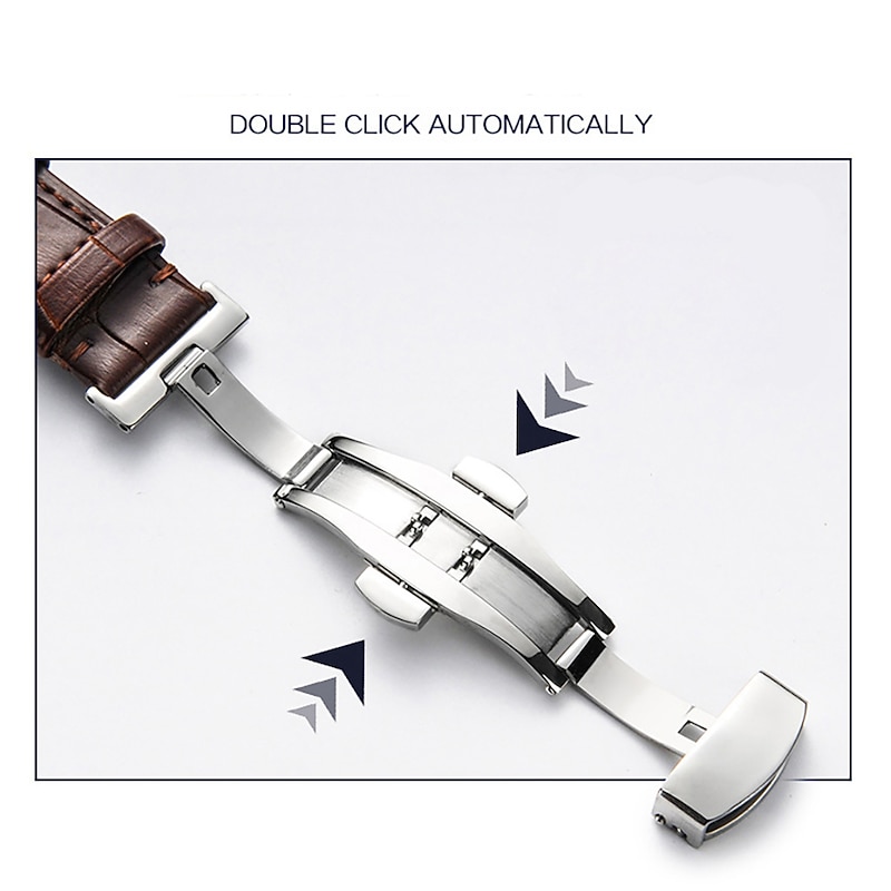 Genuine Leather Watch Band Alligator Grain Calfskin Replacement Strap Stainless Steel Buckle Bracelet for Men Women-14mm 16mm 18mm 19mm 20mm 21mm 22mm4