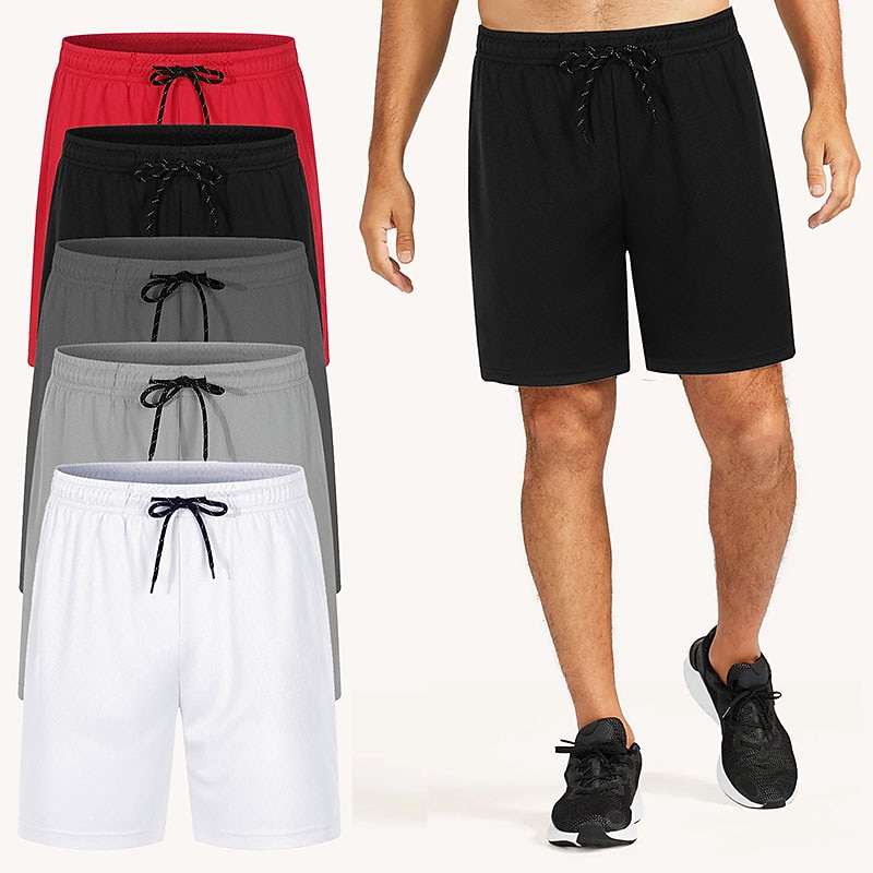 Men's Swimwear Swim Shorts Swim Trunks Plain Comfort Breathable Outdoor Daily Going out Fashion Casual Black White