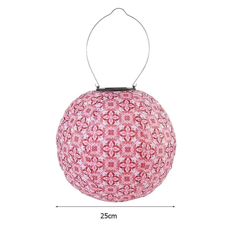 Outdoor Solar Lanterns Garden Splar Camping Hanging LED Light LED Solar Light Chinese Hanging Nylon Fabric Lantern Lamp for Home Outdoor Decor3