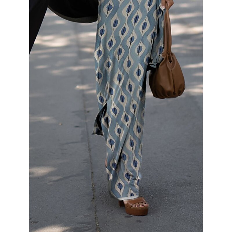 Women's Casual Dress Shift Dress Geometric Print One Shoulder Maxi long Dress Casual Daily Vacation Long Sleeve Summer Spring3