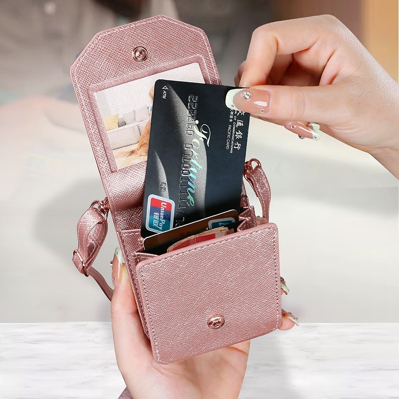 Phone Case For Samsung Galaxy Z Flip 6 Z Flip 5 Z Flip 4 Z Flip 3 Handbag Purse Wallet Case Flip with Removable Cross Body Strap With Card Holder Solid Colored PC PU Leather4