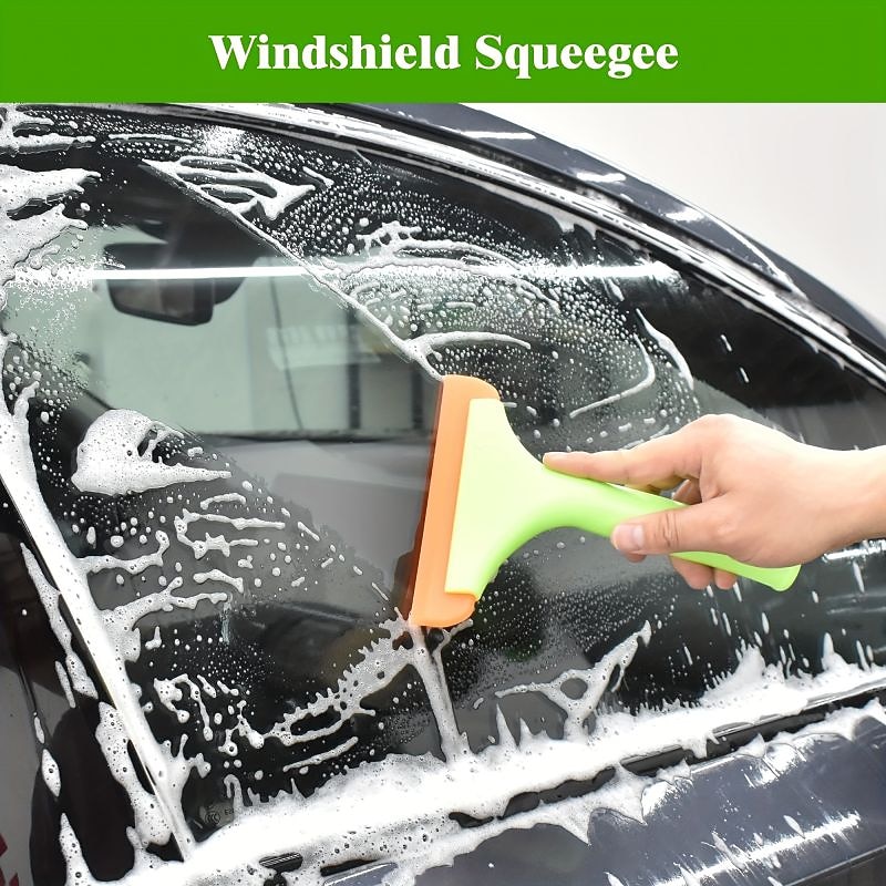 Super Flexible Silicone Squeegee Auto Water Blade Water Wiper Shower Squeegee Long Handle for Car Windshield Window