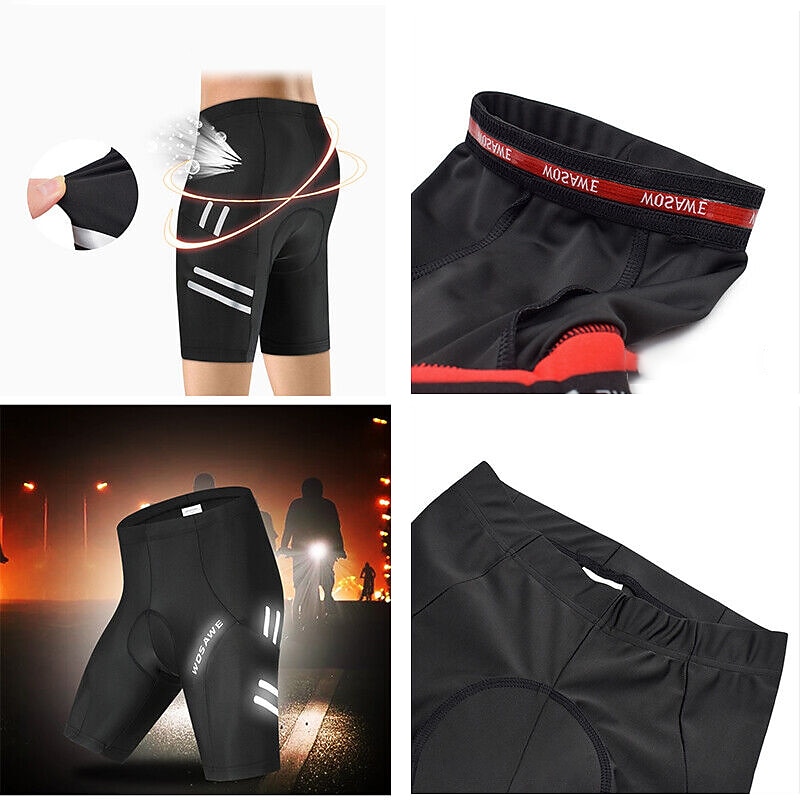Men's Solid Color Cycling Shorts Bike Shorts 3D Padded Shorts Bike Padded Shorts / Chamois Bottoms Mountain Bike MTB Road Bike Cycling Sports 3D Pad Quick Dry Lightweight Reflective Strips Black2