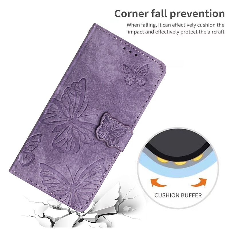 Phone Case For Samsung Galaxy S25 S23 S22 S21 FE S21 Ultra Plus A23 A32 Wallet Case Flip Wallet Full Body Protective Butterfly TPU PU Leather3