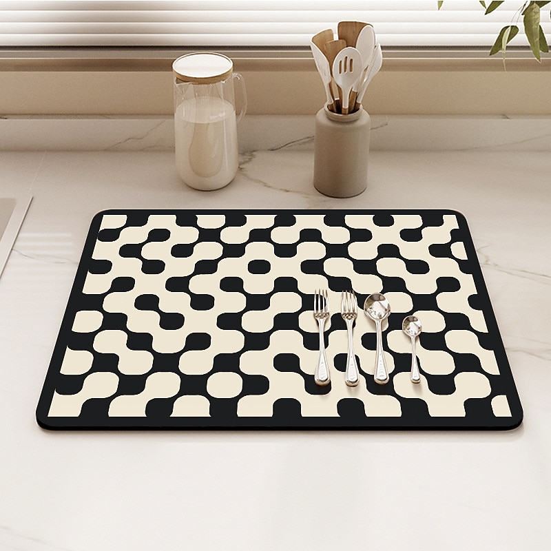 1PC Tableware Drain Pad Household Kitchen Countertop Water Absorbing Easy To Dry Cup Pad Washable Insulated And Dry Meal Pad