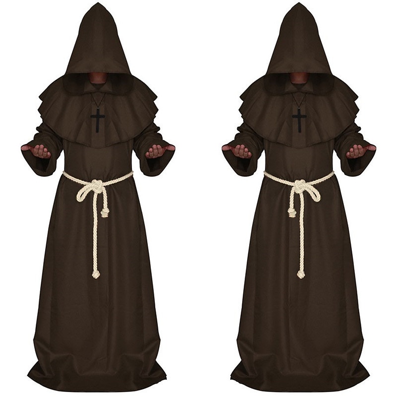 Punk & Gothic Medieval Renaissance Coat Outerwear Solid Colored Fancy Dress Men's Fantasy Party Adults' Coat