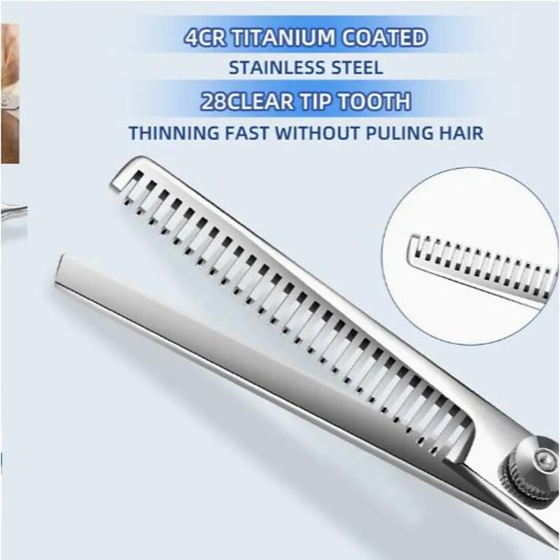 4PCS Dog Grooming Scissors Round Tip Stainless Steel Down-Curved Scissors Thinning Cutting Shears4