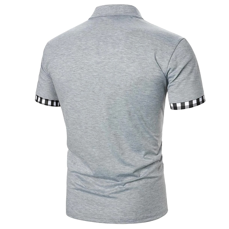 Men's Polo Shirt Golf Shirt Casual Holiday Lapel Short Sleeve Fashion Basic Plain Classic Summer Regular Fit Black White Dark Navy Polo Shirt4