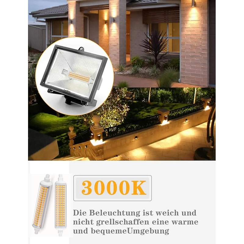 R7S 118mm LED Bulb 10W Ceramic Corn Lamp Double Ended J118 Linear LED Floodlight Bulb AC100V-265V Dimmable No Flicker4