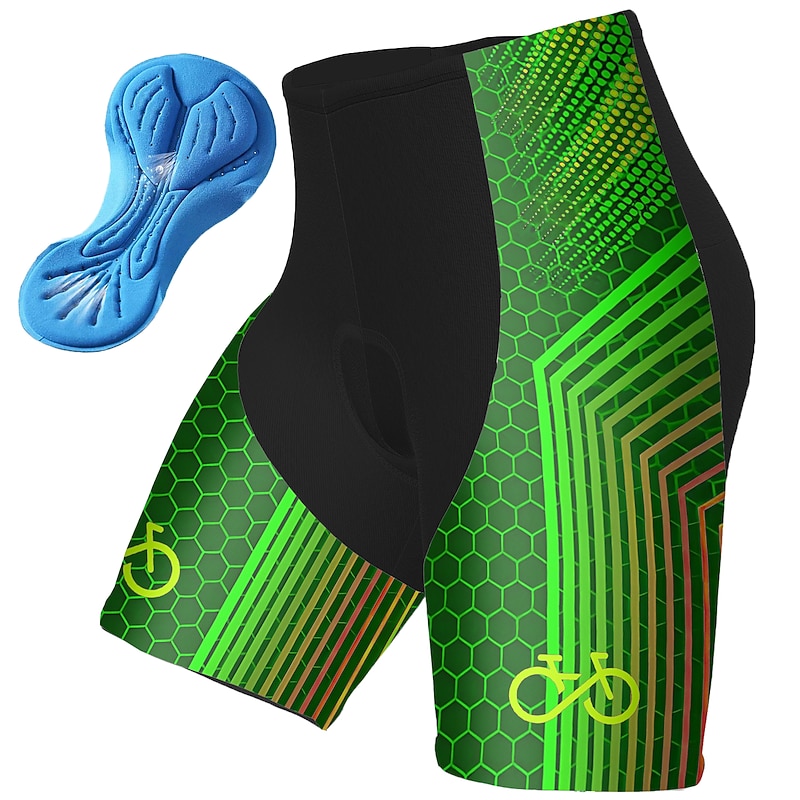 Men's Graphic Geometic Cycling Shorts Bike Padded Shorts / Chamois Bottoms Mountain Bike MTB Road Bike Cycling Sports 3D Pad Quick Dry Reflective Strips Moisture Wicking Yellow Blue Spandex Clothing2