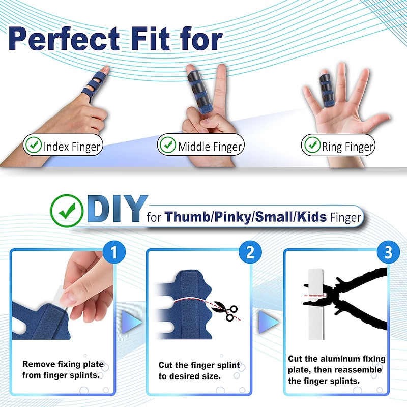1PC Upgraded Trigger Finger Splint: Trigger Finger Brace Support with 3 Adjustable Fixing Belt, Finger Straightener for Middle/Ring/Index/Pinky/Thumb, Fits for Broken/Straightening/Arthritis3