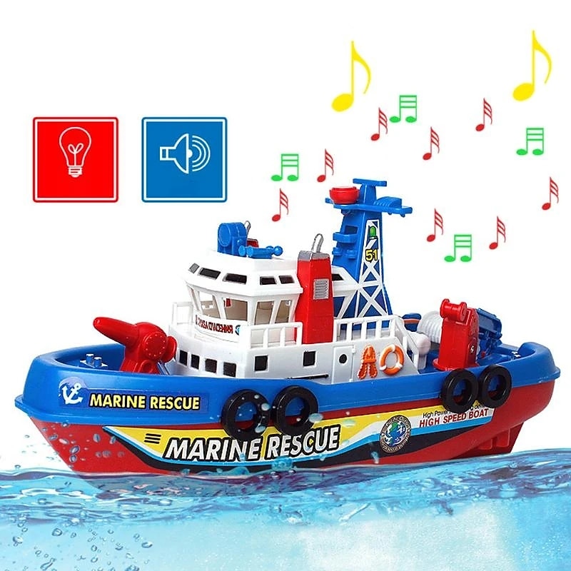 Fast Speed Music Light Electric Marine Rescue Fire Fighting Boat Toy for Kids for Christmas Gifts2