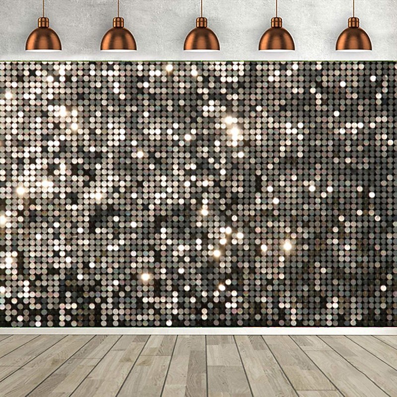 1pc- Disco Shiny Decoration Photography Background Cloth Baby Shower Birthday Wedding Singles Graduation Party banner