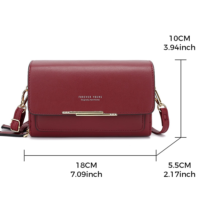 Women's Black Crossbody Wallet Bag with Gold Accents and Adjustable Strap - Compact and Stylish Shoulder Bag for Everyday Use2