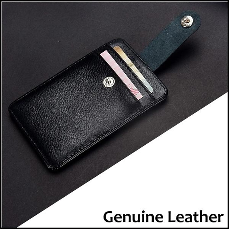 Genuine leather Business Work Card Holder Fashion ID Badge Holders with Nylon Lanyard ID case Office Supplies3