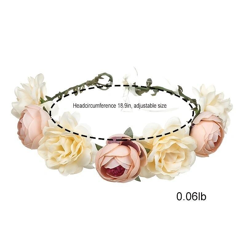 Simulation Rose Hairpin Holiday Wreath Hair Band Headdress Flower Crown Headband Floral Wedding Bridal Hair Hoop4