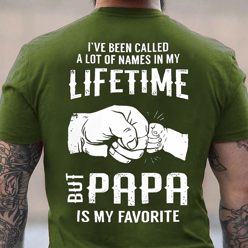 Men's Graphic Letter Hand T Shirt Back Print T Shirt Papa T Shirt Short Sleeve T shirt 3D Print Crew Neck Shirt Vintage Fashion Designer Outdoor Daily Sports Black Red Navy Blue Spring & Summer2