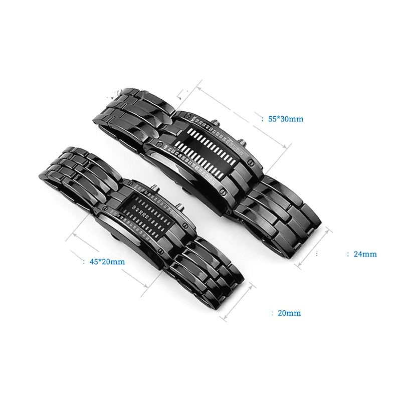 Digital Watch for Men Cool Fashion Wristwatch LED Light Stainless Steel Sports Bracelet Male Wrist Watch4