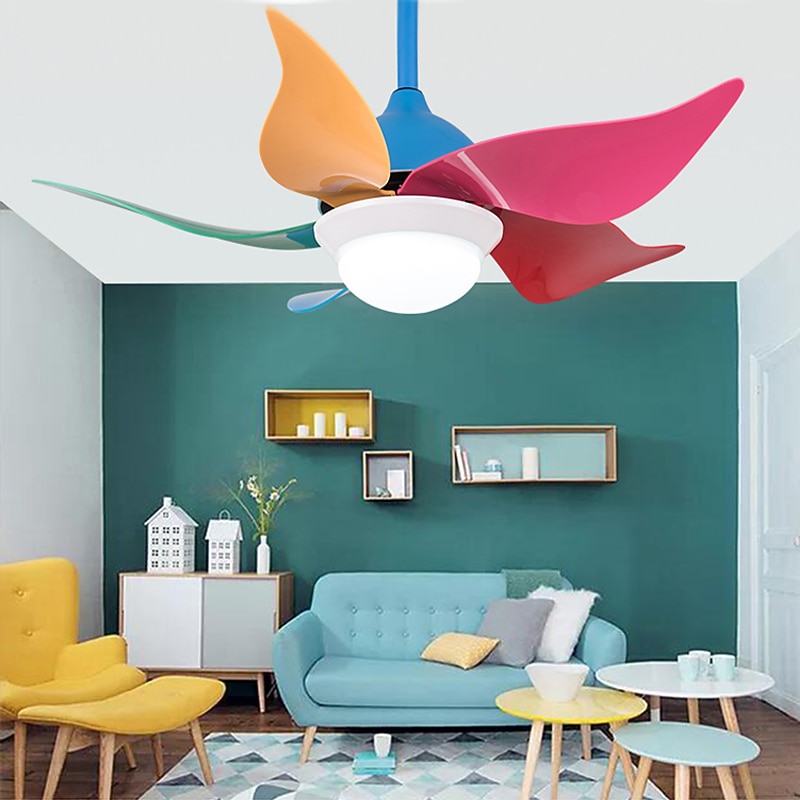 Ceiling Fan with Light Dimmable 90cm 6 Wind Speeds Modern Ceiling Fan for Kids Bedroom, Living Room App & Remote Control 110-240V