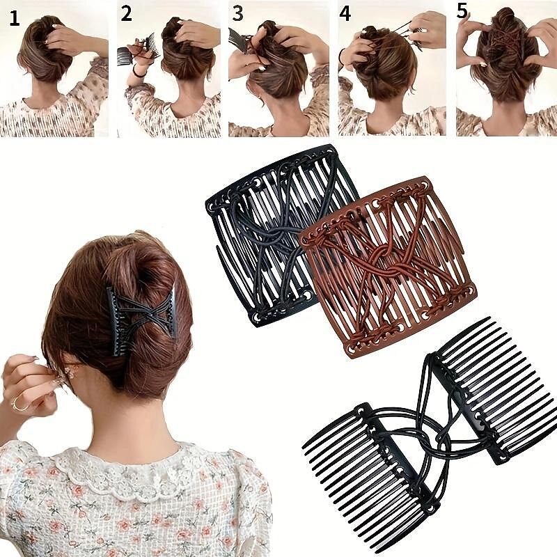 4PCS Elastic Hair Comb Insert Comb Versatile Hair Clip Female Fashion Headwear Hair Accessories For Women