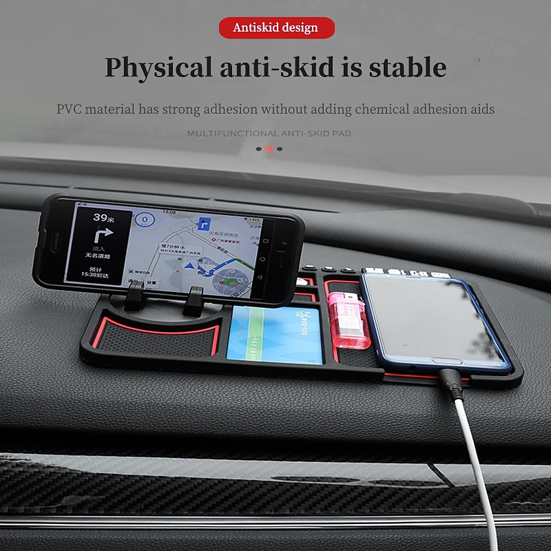 Dashboard Phone Holder Portable Multifunction Anti-Slip Phone Holder for Car Dashboard Compatible with Samsung Galaxy iPhone Phone Accessory2