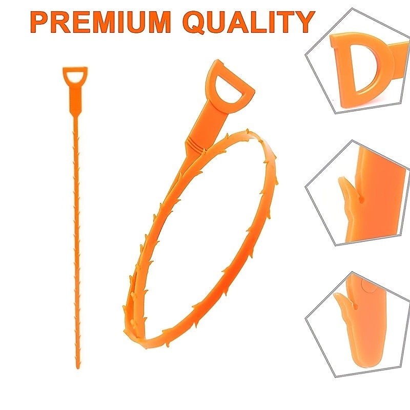 1pc Hair Drain Clog Remover, Sewer Hair Catcher, Pipe Dredging Tool, Drain Hair Remover Tool For Sewer, Kitchen Sink, Bathroom Tub2