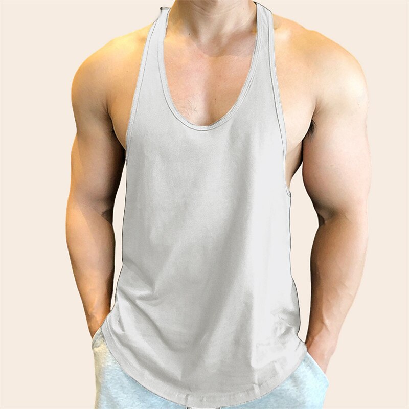 Men's Tank Top Vest Top Undershirt Sleeveless Shirt Sleeveless Crew Neck Summer Plain Fashion Designer Muscle Outdoor Going out Gym Black White Gray Top Tee for Men2