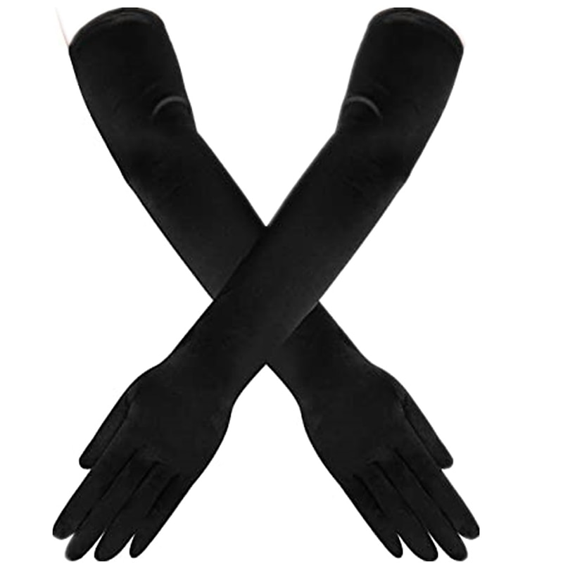 1920s Flapper Accessories Gatsby Costume Accessories Set 20s Flapper Headband Pearl Necklace Gloves Plastic Holder3