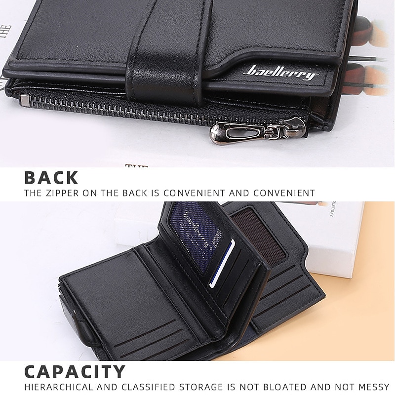 Women's Purple Faux Leather Bifold Wallet – Stylish Zipper Coin Purse with Card Holder for Daily Use and Gifts3