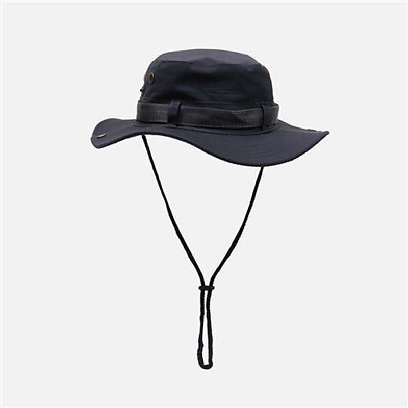 Men's Bucket Hat Sun Hat Cowboy Hat Black Green Polyester Travel Beach Outdoor Vacation Plain Adjustable Sun Protection Fashion3