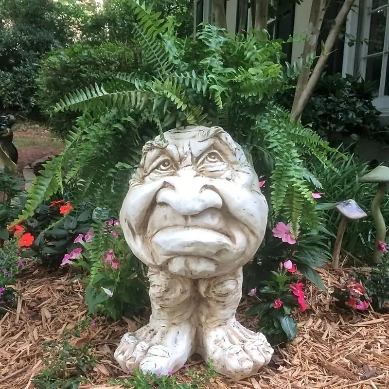 Face Planters, Muggle Head Planter Face Flower Pot Resin Garden Sculpture For Indoor Outdoor Plants, Unique Garden Pot Patio Decor4