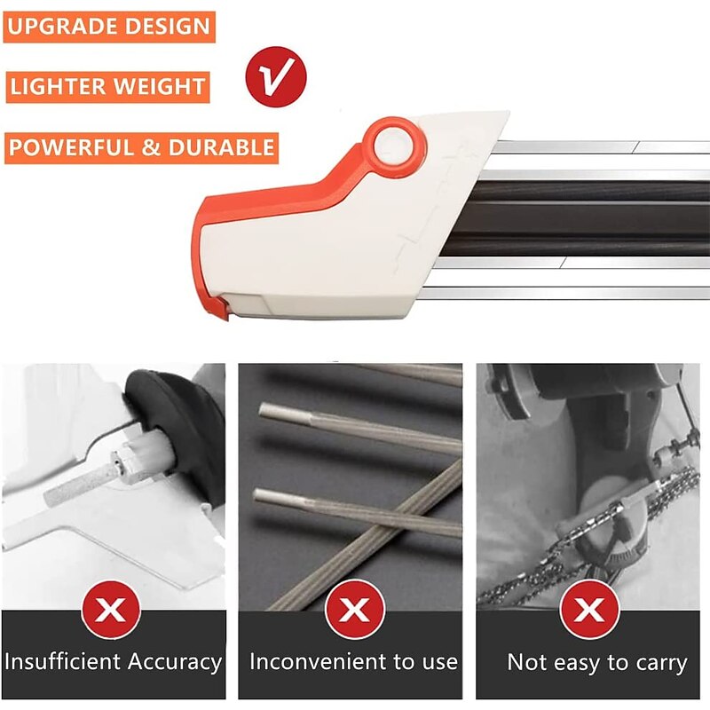 2 In 1 Chain Sharpener Grinding Tool Fast Sharpener Grind Fits Sharpening Abrasive Tools  for 3/8 "p 4.0mm4