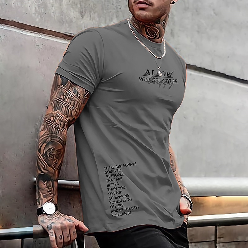 Men's Graphic Letter T Shirt Casual Style Classic Style Tee Top Short Sleeve T shirt Graphic Print Crew Neck Shirt Outdoor Daily Sports 1 2 3 Spring & Summer Clothing Apparel S M L XL 2XL 3XL 5
